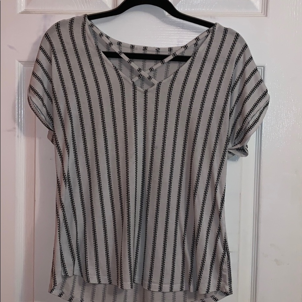 White and Black Striped Shirt